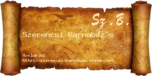 Szerencsi Barnabás névjegykártya